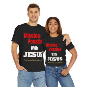 Unisex Heavy Cotton Tee - Mission Possible With JESUS Inspirational Shirt